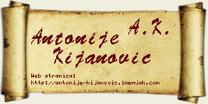 Antonije Kijanović vizit kartica